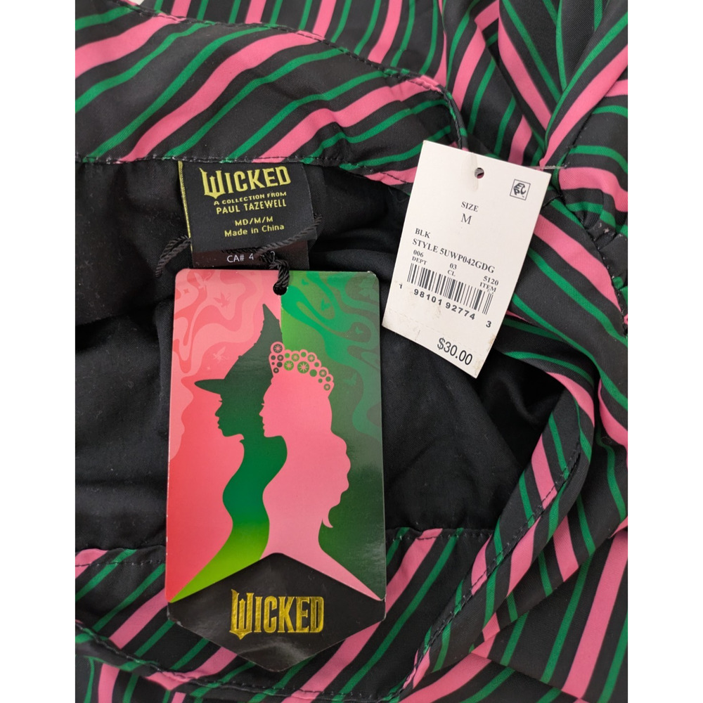 Adult Wicked Striped Bubble Graphic Mini Skirt Medium Green Pink Black - Picture 7 of 10